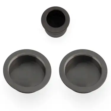 Click Here To Enlarge This Photo Of AW994DBZPVD - Alexander & Wilks Sliding Door Flush Pull Set &lpar;Round&rpar; -  Dark Bronze PVD