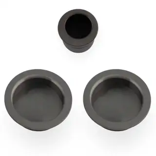 AW994DBZPVD - Alexander & Wilks Sliding Door Flush Pull Set &lpar;Round&rpar; -  Dark Bronze PVD