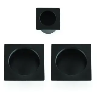 AW995BL - Alexander & Wilks Sliding Door Flush Pull Set &lpar;Square&rpar; -  Black