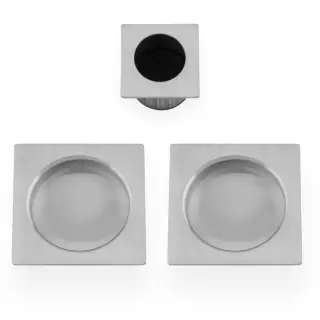 AW995SC - Alexander & Wilks Sliding Door Flush Pull Set &lpar;Square&rpar; -  Satin Chrome
