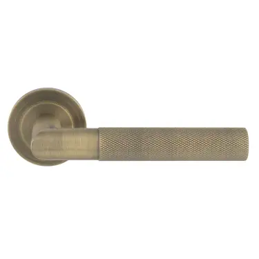 Click Here To Enlarge This Photo Of SWL1169AB - Carlisle Brass Eurospec 'Crown' Knurled Lever on Round Rose - Antique Brass