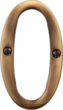 Click Here To Enlarge This Photo Of C1560 0-AT Heritage Brass Numeral 0 Face Fix 76mm &lpar;3"&rpar; Antique Brass Finish