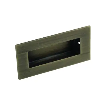 Click Here To Enlarge This Photo Of FPH1000AB - Carlisle Brass Eurospec Rectangular Flush Pull 100mm x 50mm Antique Brass