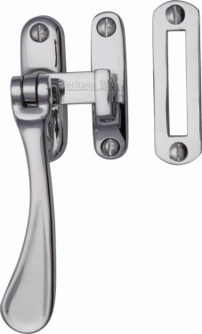 Click Here To Enlarge This Photo Of V1003 MP&sol;HP-PC Heritage Brass Casement Window Fastener Spoon Pattern Polished Chrome Finish