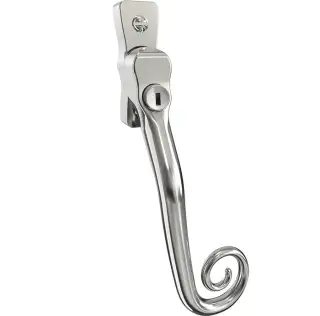 CB700132 - Mila Heritage Monkey Tail Window Espag Handle &lpar;Right Hand&rpar; - Polished Chrome