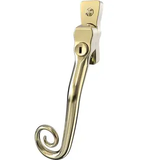 CB700163 - Mila Heritage Monkey Tail Window Espag Handle &lpar;Left Hand&rpar; - Polished Gold