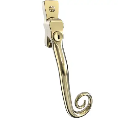Click Here To Enlarge This Photo Of CB700162 - Mila Heritage Monkey Tail Window Espag Handle &lpar;Right Hand&rpar; - Polished Gold