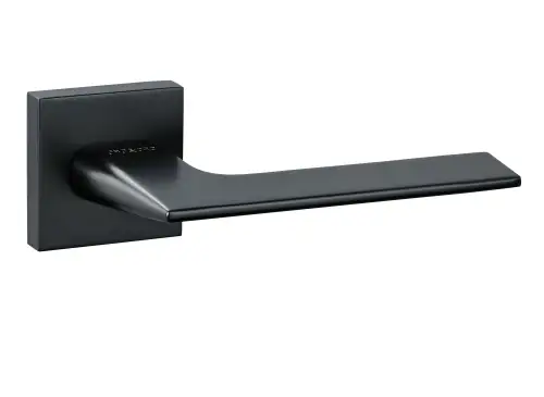 Click Here To Enlarge This Photo Of Atlantic - O6515EMB Oro & Oro 'Unica' Lever Door Handle on Square Rose - Matt Black