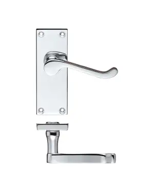 Click Here To Enlarge This Photo Of PR022CP - Zoo Hardware Project Victorian Scroll Lever on Latch Backplate &lpar;114mm x 40mm&rpar; Polished Chrome