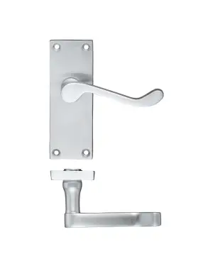 Click Here To Enlarge This Photo Of PR022SC - Zoo Hardware Project Victorian Scroll Lever on Latch Backplate &lpar;114mm x 40mm&rpar; Satin Chrome