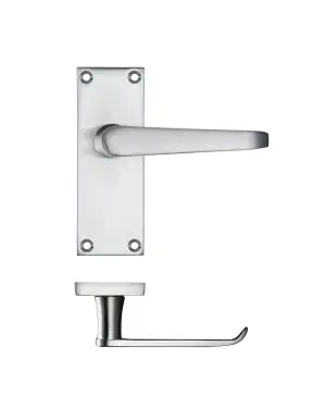 Click Here To Enlarge This Photo Of PR042SC - Zoo Hardware Project Victorian Flat Lever on Latch Backplate &lpar;114mm x 40mm&rpar; Satin Chrome