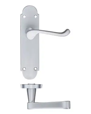Click Here To Enlarge This Photo Of PR012SC - Zoo Hardware Project Oxford Lever on Latch Backplate &lpar;168mm x 42mm&rpar; Satin Chrome