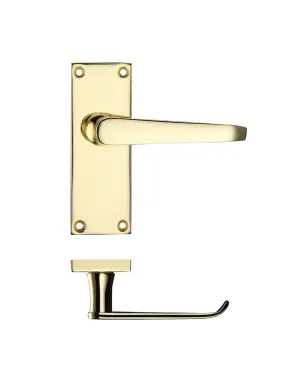 Click Here To Enlarge This Photo Of PR042EB - Zoo Hardware Project Victorian Flat Lever on Latch Backplate &lpar;114mm x 40mm&rpar; Electro Brass
