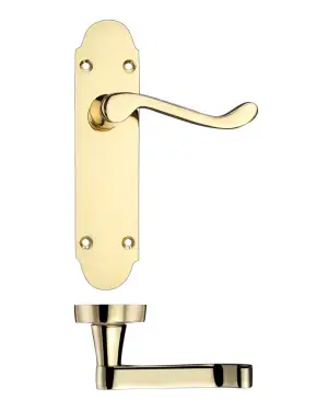 Click Here To Enlarge This Photo Of PR012EB - Zoo Hardware Project Oxford Lever on Latch Backplate &lpar;168mm x 42mm&rpar; Electro Brass