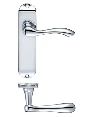 Click Here To Enlarge This Photo Of PR032CP - Zoo Hardware Project Arundel Lever on Latch Backplate &lpar;180mm x 40mm&rpar; Polished Chrome