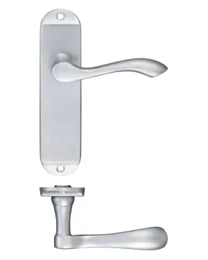Click Here To Enlarge This Photo Of PR032SC - Zoo Hardware Project Arundel Lever on Latch Backplate &lpar;180mm x 40mm&rpar; Satin Chrome