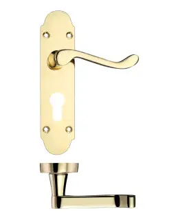 PR011EPEB - Zoo Hardware Project Oxford Lever on Europrofile Lock Backplate &lpar;168mm x 42mm&rpar; Electro Brass