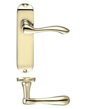 Click Here To Enlarge This Photo Of PR032EB - Zoo Hardware Project Arundel Lever on Latch Backplate &lpar;180mm x 40mm&rpar; Electro Brass