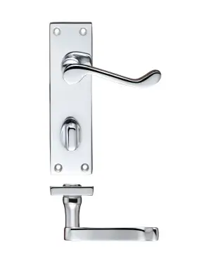 Click Here To Enlarge This Photo Of PR023CP - Zoo Hardware Project Victorian Scroll Lever on Bathroom Backplate &lpar;150mm x 40mm&rpar; Polished Chrome