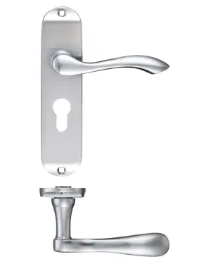 Click Here To Enlarge This Photo Of PR031EPSC - Zoo Hardware Project Arundel Lever on Europrofile Lock Backplate &lpar;180mm x 40mm&rpar; Satin Chrome