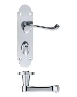 PR013CP - Zoo Hardware Project Oxford Lever on Bathroom Backplate &lpar;168mm x 42mm&rpar; Polished Chrome