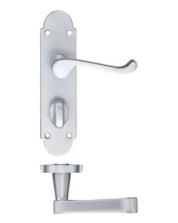 PR013SC - Zoo Hardware Project Oxford Lever on Bathroom Backplate &lpar;168mm x 42mm&rpar; Satin Chrome