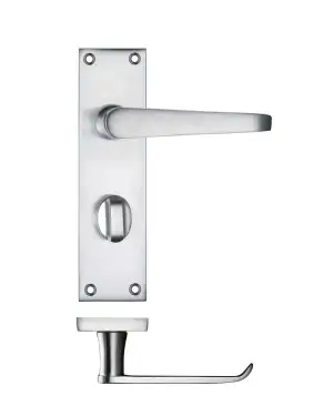 Click Here To Enlarge This Photo Of PR043SC - Zoo Hardware Project Victorian Flat Lever on Bathroom Backplate &lpar;150mm x 40mm&rpar; Satin Chrome