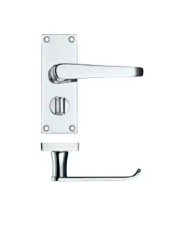 PR044CP - Zoo Hardware Project Victorian Flat Lever on Privacy Backplate &lpar;114mm x 40mm&rpar; Polished Chrome
