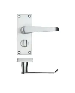 PR044SC - Zoo Hardware Project Victorian Flat Lever on Privacy Backplate &lpar;114mm x 40mm&rpar; Satin Chrome