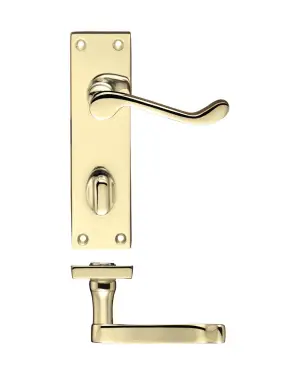 Click Here To Enlarge This Photo Of PR023EB - Zoo Hardware Project Victorian Scroll Lever on Bathroom Backplate &lpar;150mm x 40mm&rpar; Electro Brass