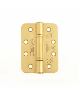 VHP-243R-PVDSB - Zoo Hardware Vier Grade 14 Low Maintenance Hinges &lpar;Radius&rpar; 102 x 76 x 3&period;4mm - PVD Satin Brass