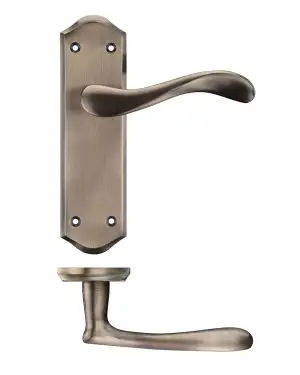 Click Here To Enlarge This Photo Of PR062FB - Zoo Hardware Project Asti Lever on Latch Backplate &lpar;180mm x 50mm&rpar; Florentine Bronze