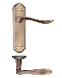 PR072FB - Zoo Hardware Project Lincoln Lever on Latch Backplate &lpar;180mm x 48mm&rpar; Florentine Bronze