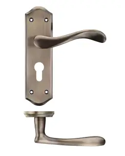 PR061EPFB - Zoo Hardware Project Asti Lever on Europrofile Lock Backplate &lpar;180mm x 50mm&rpar; Florentine Bronze