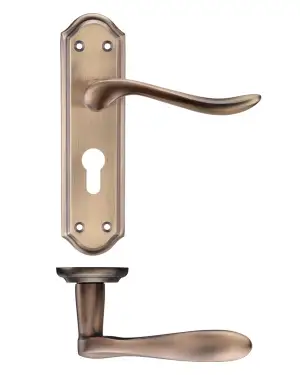Click Here To Enlarge This Photo Of PR071EPFB - Zoo Hardware Project Lincoln Lever on Europrofile Lock Backplate &lpar;180mm x 48mm&rpar; Florentine Bronze