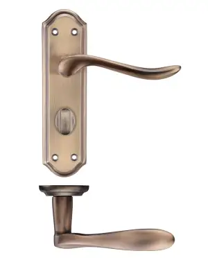 Click Here To Enlarge This Photo Of PR073FB - Zoo Hardware Project Lincoln Lever on Bathroom Backplate &lpar;180mm x 48mm&rpar; Florentine Bronze