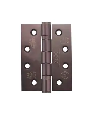 Click Here To Enlarge This Photo Of ZHSS243-ETB - Zoo Hardware Grade 13 CE Fire Rated Ball Bearing Hinges &lpar;Square&rpar; 102 x 76 x 3mm Etna Bronze