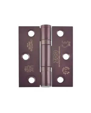 Click Here To Enlarge This Photo Of ZHSS7667S-ETB - Zoo Hardware Grade 11 CE Fire Rated Ball Bearing Hinges &lpar;Square&rpar; 76 x 67 x 2&period;5mm - Etna Bronze