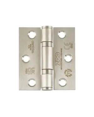 Click Here To Enlarge This Photo Of ZHSS7667S-SSS - Zoo Hardware Grade 11 CE Fire Rated Ball Bearing Hinges &lpar;Square&rpar; 76 x 67 x 2&period;5mm - Satin Stainless Steel