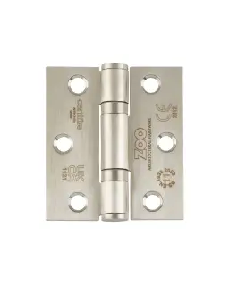 ZHSS7667S-SSS - Zoo Hardware Grade 11 CE Fire Rated Ball Bearing Hinges &lpar;Square&rpar; 76 x 67 x 2&period;5mm - Satin Stainless Steel