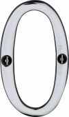 C1560 0-PC Heritage Brass Numeral 0 Face Fix 76mm &lpar;3"&rpar; Polished Chrome Finish