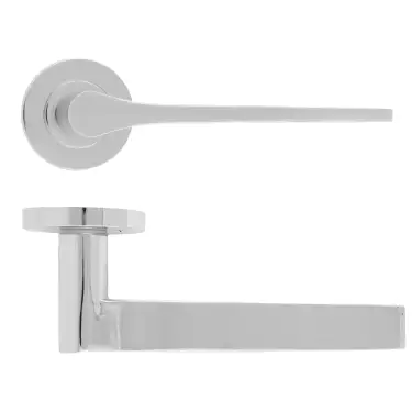 Click Here To Enlarge This Photo Of RM210CP - Zoo Hardware Rosso Maniglie 'Gio' Lever on Round Rose - Polished Chrome Finish