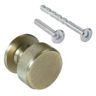 Click Here To Enlarge This Photo Of Eclipse 95603 34mm Knurled Cupboard Knob - Antique Brass