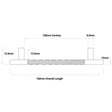 Click Here To Enlarge This Photo Of Eclipse 95621 128mm Knurled Cupboard Handle - Satin Nickel