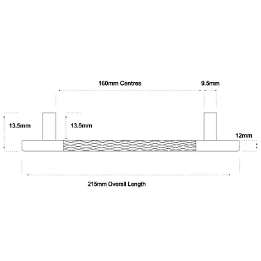 Click Here To Enlarge This Photo Of Eclipse 95633 160mm Knurled Cupboard Handle - Antique Brass