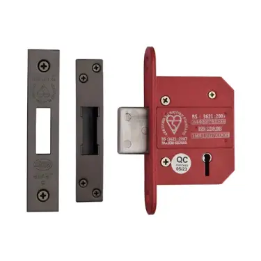Click Here To Enlarge This Photo Of YKDLBS52N-MB - M&period;Marcus York British Standard 5 Lever Deadlock 64mm &lpar;45mm backset&rpar;  - Matt Bronze Finish