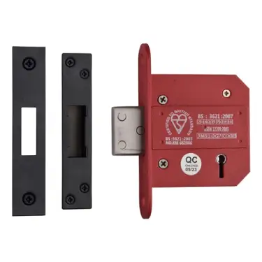 Click Here To Enlarge This Photo Of YKDLBS53N-BLK - M&period;Marcus York British Standard 5 Lever Deadlock 76mm &lpar;57mm backset&rpar;  - Matt Black Finish