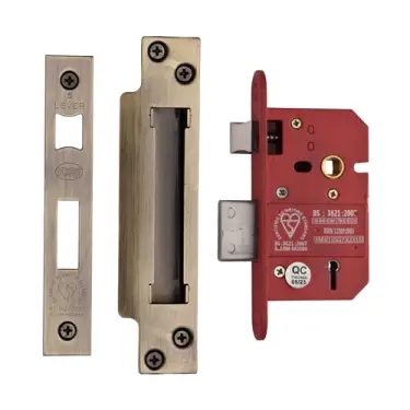 Click Here To Enlarge This Photo Of YKSLBS52N-AT - M&period;Marcus York British Standard 5 Lever Sashlock 64mm &lpar;45mm backset&rpar;  - Antique Brass Finish