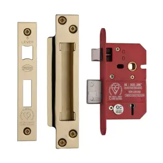YKSLBS52N-PB - M&period;Marcus York British Standard 5 Lever Sashlock 64mm &lpar;45mm backset&rpar;  - Polished Brass Finish