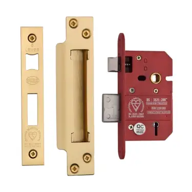 Click Here To Enlarge This Photo Of YKSLBS52N-SB - M&period;Marcus York British Standard 5 Lever Sashlock 64mm &lpar;45mm backset&rpar;  - Satin Brass Finish